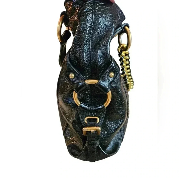 Michael Kors Tristan Black Leather Chain Metal Logo OS - Picture 3 of 6